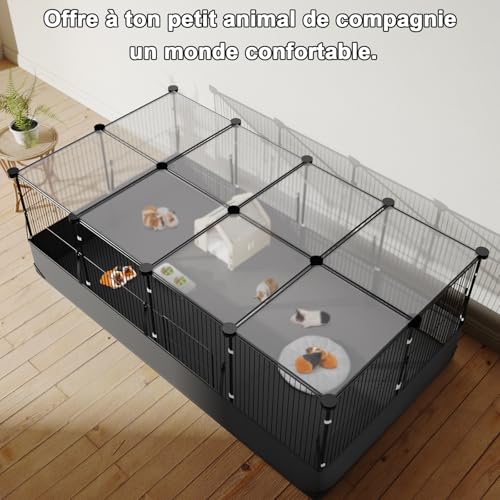 Aystkniet Cage pour Lapins et cochons d’Inde avec Couvercle et revêtement de Sol imperméable – 122CM x 60CM x 40CM Cage pour Petits Animaux avec Triple mesures de sécurité et Crochets en Un clic Aystkniet Cage pour Lapins et cochons d’Inde avec Couvercle et revêtement de Sol imperméable – 122CM x 60CM x 40CM Cage pour Petits Animaux avec Triple mesures de sécurité et Crochets en Un clic pas cher