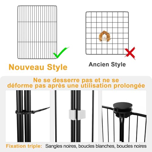 Aystkniet Cage pour Lapins et cochons d’Inde avec Couvercle et revêtement de Sol imperméable – 122CM x 60CM x 40CM Cage pour Petits Animaux avec Triple mesures de sécurité et Crochets en Un clic Aystkniet Cage pour Lapins et cochons d’Inde avec Couvercle et revêtement de Sol imperméable – 122CM x 60CM x 40CM Cage pour Petits Animaux avec Triple mesures de sécurité et Crochets en Un clic pas cher