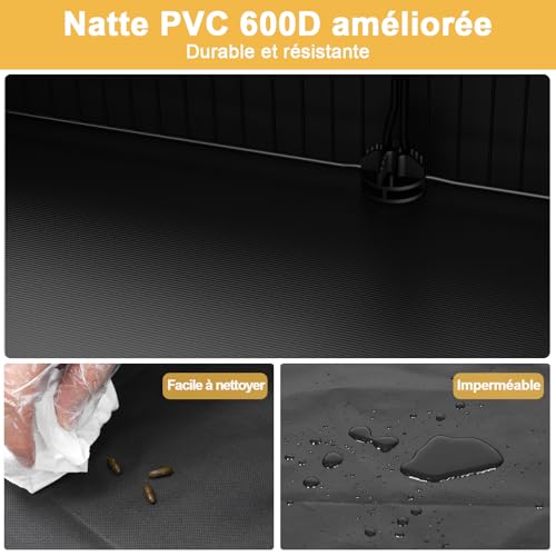 Aystkniet Cage pour Lapins et cochons d’Inde avec Couvercle et revêtement de Sol imperméable – 122CM x 60CM x 40CM Cage pour Petits Animaux avec Triple mesures de sécurité et Crochets en Un clic Aystkniet Cage pour Lapins et cochons d’Inde avec Couvercle et revêtement de Sol imperméable – 122CM x 60CM x 40CM Cage pour Petits Animaux avec Triple mesures de sécurité et Crochets en Un clic pas cher