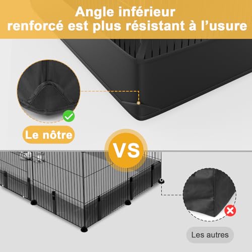 Aystkniet Cage pour Lapins et cochons d’Inde avec Couvercle et revêtement de Sol imperméable – 122CM x 60CM x 40CM Cage pour Petits Animaux avec Triple mesures de sécurité et Crochets en Un clic Aystkniet Cage pour Lapins et cochons d’Inde avec Couvercle et revêtement de Sol imperméable – 122CM x 60CM x 40CM Cage pour Petits Animaux avec Triple mesures de sécurité et Crochets en Un clic pas cher