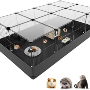 Aystkniet Cage pour Lapins et cochons d’Inde avec Couvercle et revêtement de Sol imperméable – 122CM x 60CM x 40CM Cage pour Petits Animaux avec Triple mesures de sécurité et Crochets en Un clic Aystkniet Cage pour Lapins et cochons d’Inde avec Couvercle et revêtement de Sol imperméable – 122CM x 60CM x 40CM Cage pour Petits Animaux avec Triple mesures de sécurité et Crochets en Un clic pas cher