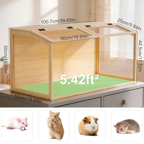 BingoPaw Cage Hamster en Bois, Habitats pour Rongeur Souris avec Fenêtre en Verre Trempé et Trous de Ventilation pour Gerbilles et Cochon d’Inde (100x50x50cm) BingoPaw Cage Hamster en Bois, Habitats pour Rongeur Souris avec Fenêtre en Verre Trempé et Trous de Ventilation pour Gerbilles et Cochon d’Inde (100x50x50cm) pas cher