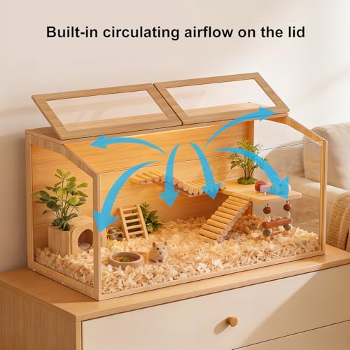 BingoPaw Cage Hamster en Bois, Habitats pour Rongeur Souris avec Fenêtre en Verre Trempé et Trous de Ventilation pour Gerbilles et Cochon d’Inde (100x50x50cm) BingoPaw Cage Hamster en Bois, Habitats pour Rongeur Souris avec Fenêtre en Verre Trempé et Trous de Ventilation pour Gerbilles et Cochon d’Inde (100x50x50cm) pas cher
