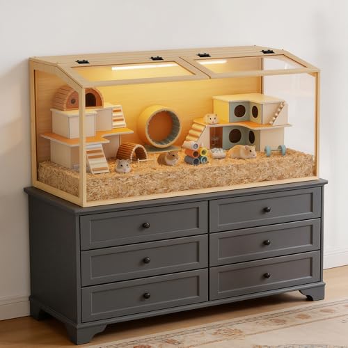 BingoPaw Cage Hamster en Bois, Habitats pour Rongeur Souris avec Fenêtre en Verre Trempé et Trous de Ventilation pour Gerbilles et Cochon d’Inde (100x50x50cm) BingoPaw Cage Hamster en Bois, Habitats pour Rongeur Souris avec Fenêtre en Verre Trempé et Trous de Ventilation pour Gerbilles et Cochon d’Inde (100x50x50cm) pas cher