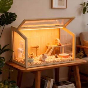 BingoPaw Cage Hamster en Bois, Habitats pour Rongeur Souris avec Fenêtre en Verre Trempé et Trous de Ventilation pour Gerbilles et Cochon d’Inde 60x40x40cm BingoPaw Cage Hamster en Bois, Habitats pour Rongeur Souris avec Fenêtre en Verre Trempé et Trous de Ventilation pour Gerbilles et Cochon d’Inde 60x40x40cm pas cher