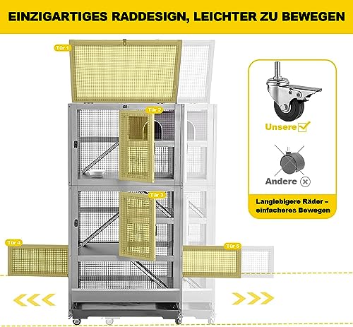 Cage à trois étages pour petits rongeurs 70 x 50 x 140 cm Cage à hamster, souris, furet, cage pour chinchilla Cage à trois étages pour petits rongeurs 70 x 50 x 140 cm Cage à hamster, souris, furet, cage pour chinchilla pas cher