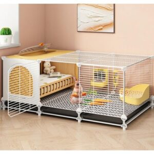 Cage spacieuse en métal pour lapins, furets, chinchillas, chats, cochons d’Inde et hamsters – Habitat durable et sécurisé pour petits animaux Cage spacieuse en métal pour lapins, furets, chinchillas, chats, cochons d’Inde et hamsters – Habitat durable et sécurisé pour petits animaux pas cher