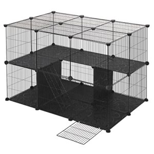 EUGAD Enclos Lapin, Parc Enclos pour Petits Animaux, Enclo Modulable avec Rampe, Structure 2 Niveaux Cage Lapin Intérieur pour Cochons d’Inde,Lapins,Chien,Chiot EUGAD Enclos Lapin, Parc Enclos pour Petits Animaux, Enclo Modulable avec Rampe, Structure 2 Niveaux Cage Lapin Intérieur pour Cochons d’Inde,Lapins,Chien,Chiot pas cher