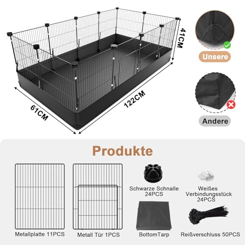 Enclos pour cochons d’Inde avec Doublure de Sol imperméable pour Hamsters, Lapins, Tortues, hérissons, Chiots, Chatons et Petits Animaux 122 cm x 60 cm x 40 cm Enclos pour cochons d’Inde avec Doublure de Sol imperméable pour Hamsters, Lapins, Tortues, hérissons, Chiots, Chatons et Petits Animaux 122 cm x 60 cm x 40 cm pas cher