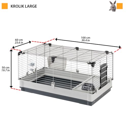 Ferplast Cage pour Lapins, Cochons d’Inde et Petits Animaux KROLIK Large, Maison et Accessoires Inclus Ferplast Cage pour Lapins, Cochons d’Inde et Petits Animaux KROLIK Large, Maison et Accessoires Inclus pas cher