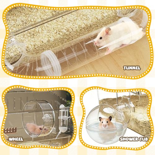 Grande Cage en Acrylique pour Hamster, Cages à 2 Niveaux pour Gerbilles avec Vue Transparente Complète, Maison Ouverte pour Hamster avec Tous les Accessoires, Enclos pour Souris de Compagnie, Grand Grande Cage en Acrylique pour Hamster, Cages à 2 Niveaux pour Gerbilles avec Vue Transparente Complète, Maison Ouverte pour Hamster avec Tous les Accessoires, Enclos pour Souris de Compagnie, Grand pas cher