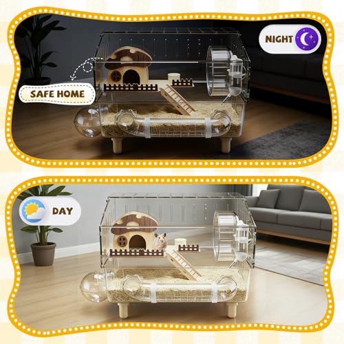 Grande Cage en Acrylique pour Hamster, Cages à 2 Niveaux pour Gerbilles avec Vue Transparente Complète, Maison Ouverte pour Hamster avec Tous les Accessoires, Enclos pour Souris de Compagnie, Grand Grande Cage en Acrylique pour Hamster, Cages à 2 Niveaux pour Gerbilles avec Vue Transparente Complète, Maison Ouverte pour Hamster avec Tous les Accessoires, Enclos pour Souris de Compagnie, Grand pas cher