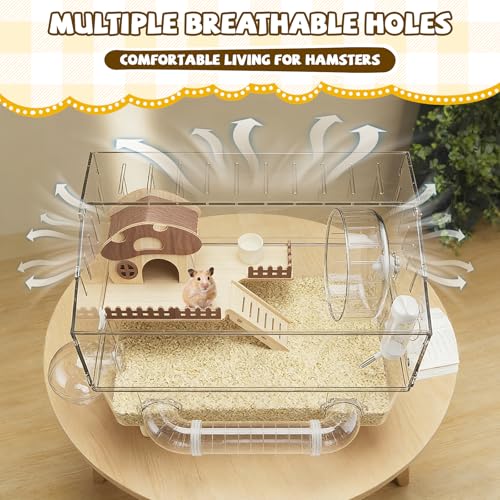 Grande Cage en Acrylique pour Hamster, Cages à 2 Niveaux pour Gerbilles avec Vue Transparente Complète, Maison Ouverte pour Hamster avec Tous les Accessoires, Enclos pour Souris de Compagnie, Grand Grande Cage en Acrylique pour Hamster, Cages à 2 Niveaux pour Gerbilles avec Vue Transparente Complète, Maison Ouverte pour Hamster avec Tous les Accessoires, Enclos pour Souris de Compagnie, Grand pas cher