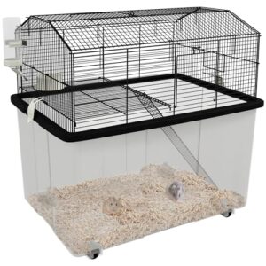 PawHut Cage Hamster, Cage Rongeur, 2 étages, avec roulettes, Plate-Forme et échelle, pour Hamster, en Fil d’acier, 57 x 43 x 57 cm, Noir PawHut Cage Hamster, Cage Rongeur, 2 étages, avec roulettes, Plate-Forme et échelle, pour Hamster, en Fil d’acier, 57 x 43 x 57 cm, Noir pas cher