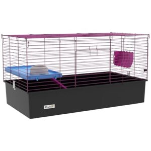 PawHut Cage pour Cochon d’Inde, Chinchillas, Lapin et Petit Animal avec Rampe, Plat, Bouteille d’eau, 99 x 52 x 53 cm, Noir PawHut Cage pour Cochon d’Inde, Chinchillas, Lapin et Petit Animal avec Rampe, Plat, Bouteille d’eau, 99 x 52 x 53 cm, Noir pas cher