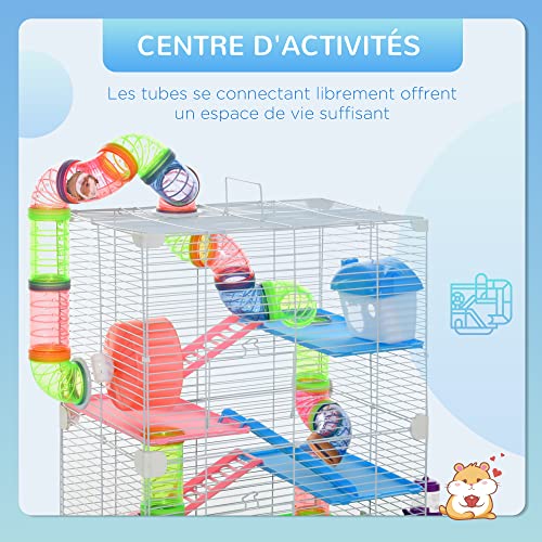 PawHut Cage pour Hamster Rongeur 4 étages avec Tunnels mangeoire Roue Maison échelles dim. 46L x 30l x 58H cm Vert PawHut Cage pour Hamster Rongeur 4 étages avec Tunnels mangeoire Roue Maison échelles dim. 46L x 30l x 58H cm Vert pas cher