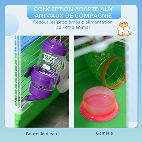 PawHut Cage pour Hamster Rongeur 4 étages avec Tunnels mangeoire Roue Maison échelles dim. 46L x 30l x 58H cm Vert PawHut Cage pour Hamster Rongeur 4 étages avec Tunnels mangeoire Roue Maison échelles dim. 46L x 30l x 58H cm Vert pas cher