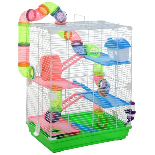 PawHut Cage pour Hamster Rongeur 4 étages avec Tunnels mangeoire Roue Maison échelles dim. 46L x 30l x 58H cm Vert PawHut Cage pour Hamster Rongeur 4 étages avec Tunnels mangeoire Roue Maison échelles dim. 46L x 30l x 58H cm Vert pas cher