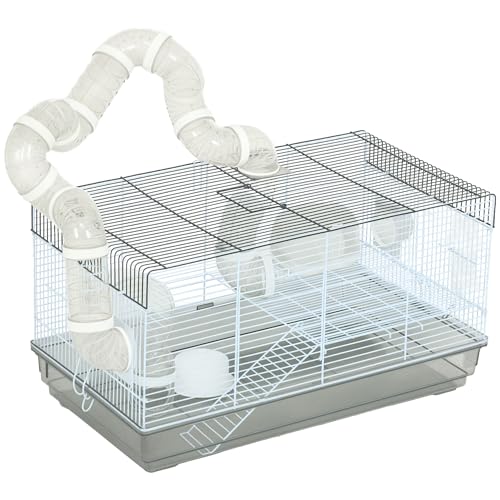 PawHut Cage pour Hamster et Rongeur avec Tunnel, Accessoires Inclus, Poignée, Fil d’Acier, 58 x 32 x 31 cm, Gris PawHut Cage pour Hamster et Rongeur avec Tunnel, Accessoires Inclus, Poignée, Fil d’Acier, 58 x 32 x 31 cm, Gris pas cher