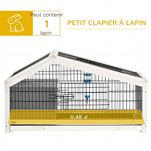 PawHut Clapier Cage à Lapin – Cage à Lapin intérieur Niche, Plateau déjection, Porte et Toit ouvrant verrouillables, Abreuvoir – Acier Noir Sapin Gris Blanc PawHut Clapier Cage à Lapin – Cage à Lapin intérieur Niche, Plateau déjection, Porte et Toit ouvrant verrouillables, Abreuvoir – Acier Noir Sapin Gris Blanc pas cher
