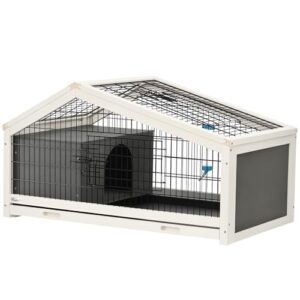 PawHut Clapier Cage à Lapin – Cage à Lapin intérieur Niche, Plateau déjection, Porte et Toit ouvrant verrouillables, Abreuvoir – Acier Noir Sapin Gris Blanc PawHut Clapier Cage à Lapin – Cage à Lapin intérieur Niche, Plateau déjection, Porte et Toit ouvrant verrouillables, Abreuvoir – Acier Noir Sapin Gris Blanc pas cher