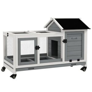 PawHut Clapier Cage à Lapins rongeurs sur roulettes 2 Portes verrouillables tiroir à déjection – dim. 108L x 58l x 73,5H cm – Bois Gris PawHut Clapier Cage à Lapins rongeurs sur roulettes 2 Portes verrouillables tiroir à déjection – dim. 108L x 58l x 73,5H cm – Bois Gris pas cher