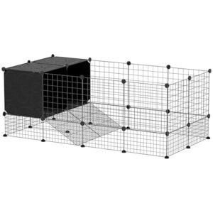 PawHut Enclos pour Petits Animaux, Cage à Lapin modulable, 31 Panneaux avec niches surélevées, Parc clôture pour Animaux domestiques intérieur pour cochons d’Inde, Lapins, hérissons, en Acier, Noir PawHut Enclos pour Petits Animaux, Cage à Lapin modulable, 31 Panneaux avec niches surélevées, Parc clôture pour Animaux domestiques intérieur pour cochons d’Inde, Lapins, hérissons, en Acier, Noir pas cher