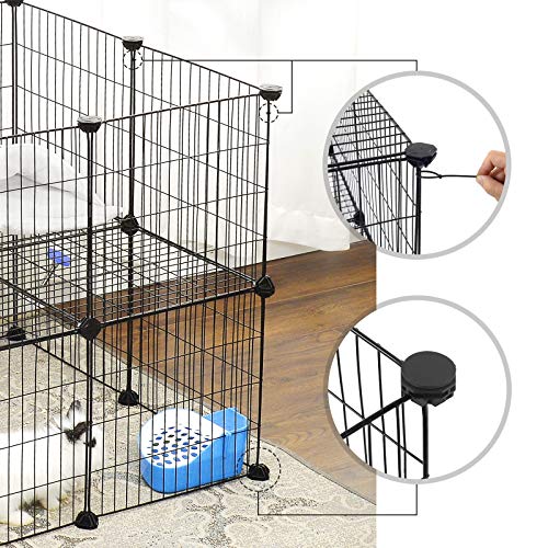 SONGMICS Clôture pour Animaux Domestiques, 2 Niveaux, Enclos Modulable, pour Petits Animaux, Hamsters, Lapins, Cochon d’Inde, Panneaux Grillagés, Usage Intérieur, 143 x 73 x 71 cm, Noir LPI02H SONGMICS Clôture pour Animaux Domestiques, 2 Niveaux, Enclos Modulable, pour Petits Animaux, Hamsters, Lapins, Cochon d’Inde, Panneaux Grillagés, Usage Intérieur, 143 x 73 x 71 cm, Noir LPI02H pas cher