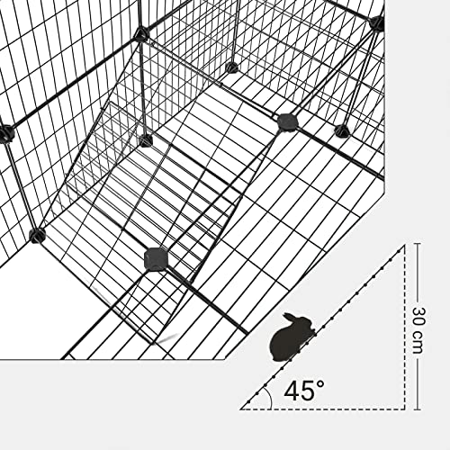 SONGMICS Clôture pour Animaux Domestiques, 2 Niveaux, Enclos Modulable, pour Petits Animaux, Hamsters, Lapins, Cochon d’Inde, Panneaux Grillagés, Usage Intérieur, 143 x 73 x 71 cm, Noir LPI02H SONGMICS Clôture pour Animaux Domestiques, 2 Niveaux, Enclos Modulable, pour Petits Animaux, Hamsters, Lapins, Cochon d’Inde, Panneaux Grillagés, Usage Intérieur, 143 x 73 x 71 cm, Noir LPI02H pas cher