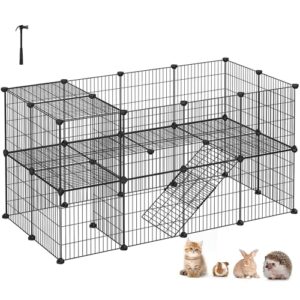 SONGMICS Clôture pour Animaux Domestiques, 2 Niveaux, Enclos Modulable, pour Petits Animaux, Hamsters, Lapins, Cochon d’Inde, Panneaux Grillagés, Usage Intérieur, 143 x 73 x 71 cm, Noir LPI02H SONGMICS Clôture pour Animaux Domestiques, 2 Niveaux, Enclos Modulable, pour Petits Animaux, Hamsters, Lapins, Cochon d’Inde, Panneaux Grillagés, Usage Intérieur, 143 x 73 x 71 cm, Noir LPI02H pas cher