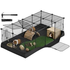 SONGMICS Enclos pour Petits Animaux, Parc Enclos, Tapis Imperméable, Double Porte, pour Lapins, Cochons d’Inde, 20 Panneaux, 123 x 63 x 41,5 cm, Noir d’encre LPI012BH01 SONGMICS Enclos pour Petits Animaux, Parc Enclos, Tapis Imperméable, Double Porte, pour Lapins, Cochons d’Inde, 20 Panneaux, 123 x 63 x 41,5 cm, Noir d’encre LPI012BH01 pas cher