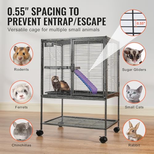 VEVOR Cage à Furet en métal roulante 865 mm, Grande Cage pour Petits Animaux à 2 Niveaux avec Rampe et Plateau, pour Rats de Compagnie, Hamster, Cochon d’Inde, Chinchilla, écureuil, hérisson, Lapin VEVOR Cage à Furet en métal roulante 865 mm, Grande Cage pour Petits Animaux à 2 Niveaux avec Rampe et Plateau, pour Rats de Compagnie, Hamster, Cochon d’Inde, Chinchilla, écureuil, hérisson, Lapin pas cher