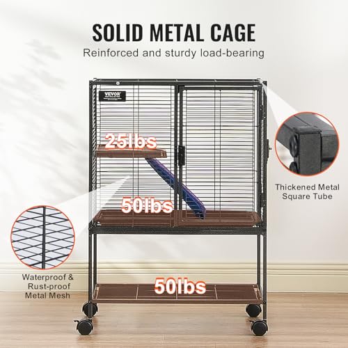VEVOR Cage à Furet en métal roulante 865 mm, Grande Cage pour Petits Animaux à 2 Niveaux avec Rampe et Plateau, pour Rats de Compagnie, Hamster, Cochon d’Inde, Chinchilla, écureuil, hérisson, Lapin VEVOR Cage à Furet en métal roulante 865 mm, Grande Cage pour Petits Animaux à 2 Niveaux avec Rampe et Plateau, pour Rats de Compagnie, Hamster, Cochon d’Inde, Chinchilla, écureuil, hérisson, Lapin pas cher
