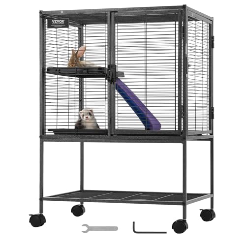 VEVOR Cage à Furet en métal roulante 865 mm, Grande Cage pour Petits Animaux à 2 Niveaux avec Rampe et Plateau, pour Rats de Compagnie, Hamster, Cochon d’Inde, Chinchilla, écureuil, hérisson, Lapin VEVOR Cage à Furet en métal roulante 865 mm, Grande Cage pour Petits Animaux à 2 Niveaux avec Rampe et Plateau, pour Rats de Compagnie, Hamster, Cochon d’Inde, Chinchilla, écureuil, hérisson, Lapin pas cher