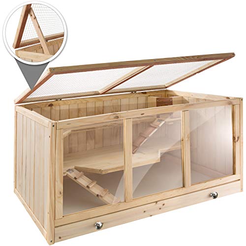 tectake® Cage à Hamster Cochon d’Inde Petits rongeurs en Bois, Plusieurs étages avec rampes, Tiroir intégré pour Un Nettoyage Facile tectake® Cage à Hamster Cochon d’Inde Petits rongeurs en Bois, Plusieurs étages avec rampes, Tiroir intégré pour Un Nettoyage Facile pas cher