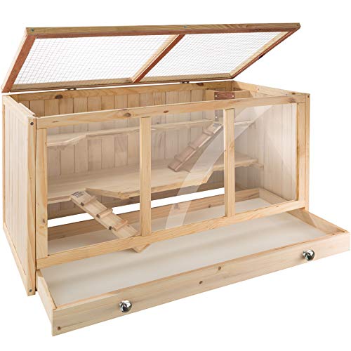 tectake® Cage à Hamster Cochon d’Inde Petits rongeurs en Bois, Plusieurs étages avec rampes, Tiroir intégré pour Un Nettoyage Facile tectake® Cage à Hamster Cochon d’Inde Petits rongeurs en Bois, Plusieurs étages avec rampes, Tiroir intégré pour Un Nettoyage Facile pas cher